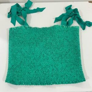 Alice and Olivia Kelly Green Top with back Zipper Detail